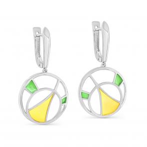 Серебряные серьги KABAROVSKY с витражной эмалью K12-594-0012 фото