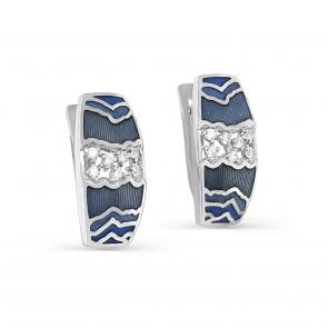 Серебряные серьги KABAROVSKY с фианитом и эмалью K12-611-7907 фото
