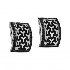 Серебряные серьги KABAROVSKY с фианитом и эмалью K12-620-41002 фото