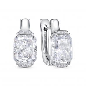 Серебряные серьги KABAROVSKY с бриллианитом и фианитом K12-634-21500 фото