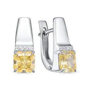 Серебряные серьги KABAROVSKY с бриллианитом и фианитом K12-635-20600 фото