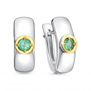 Серебряные серьги KABAROVSKY с изумрудом K12-638-1287 фото