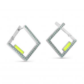 Серебряные серьги KABAROVSKYс гранатитом и эмалью K12-640-21437 фото