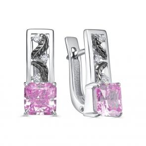 Серебряные серьги KABAROVSKY с бриллианитом и фианитом K12-645-11489 фото