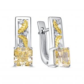 Серебряные серьги KABAROVSKY с бриллианитом и фианитом K12-645-11687 фото