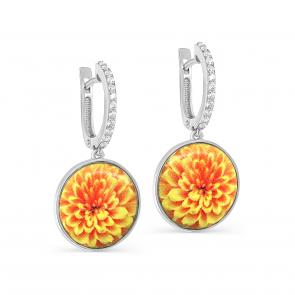 Серебряные серьги KABAROVSKY с фианитом и эмалью K12-653-40643 фото