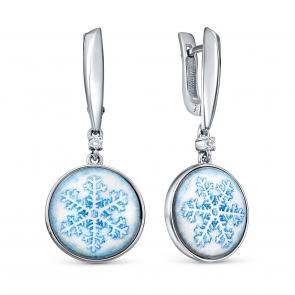 Серебряные серьги KABAROVSKY с фианитом и эмалью K12-657-7943 фото