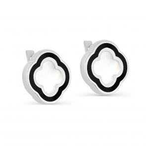 Серебряные серьги KABAROVSKY с эмалью и перламутром K12-667-6202 фото