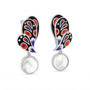 Серебряные серьги KABAROVSKY с эмалью и перламутром K12-684-6290 фото