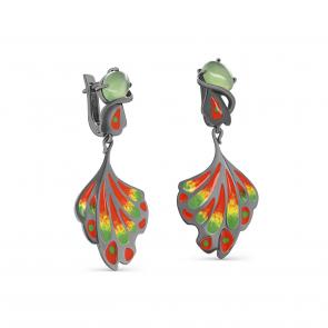 Серьги из черненого серебра KABAROVSKY с серпентином K12-688-6890 фото