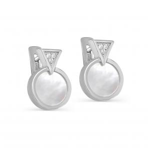Серебряные серьги KABAROVSKY с фианитом и перламутром K12-693-6200 фото