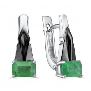 Серебряные серьги KABAROVSKY с изумрудом K12-696-1289 фото