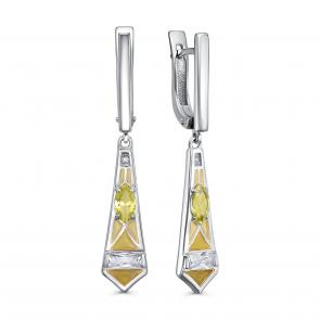 Серебряные серьги KABAROVSKY с фианитом и ситаллом K12-726-7112 фото