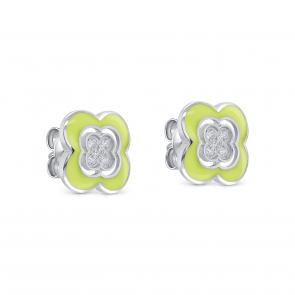 Серебряные серьги KABAROVSKY с фианитом и эмалью K12-731-7937 фото