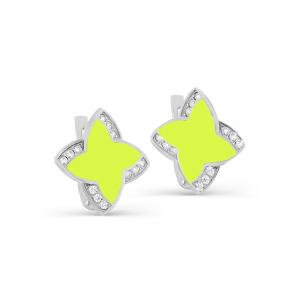 Серебряные серьги KABAROVSKY с фианитом и эмалью K12-732-7937 фото