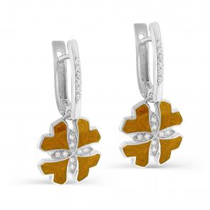 Серебряные серьги KABAROVSKY с фианитом и эмалью K12-733-7955 фото