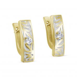 Серьги из лимонного серебра KABAROVSKY с фианитом и эмалью K12-743-7945 фото