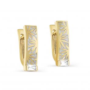 Серьги из лимонного серебра KABAROVSKY с фианитом и эмалью K12-744-7945 фото