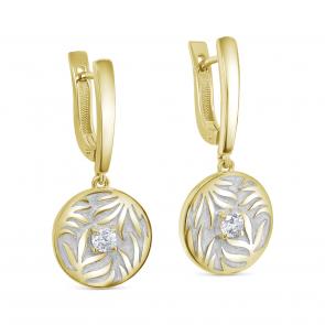 Серьги из лимонного серебра KABAROVSKY с фианитом и эмалью K12-745-7945 фото