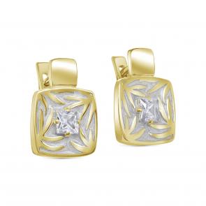 Серьги из лимонного серебра KABAROVSKY с фианитом и эмалью K12-746-7945 фото