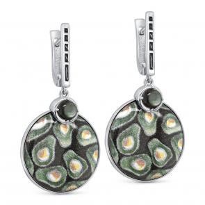 Серебряные серьги KABAROVSKY с эмалью и перламутром K12-752-86143 фото