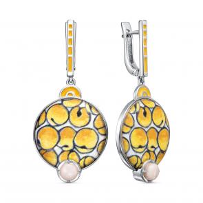 Серебряные серьги KABAROVSKY с эмалью и перламутром K12-754-86243 фото