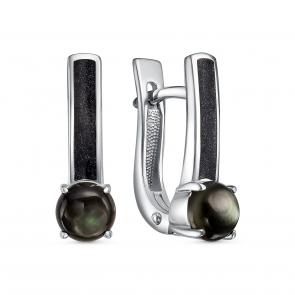 Серебряные серьги KABAROVSKY с эмалью и перламутром K12-756-86113 фото