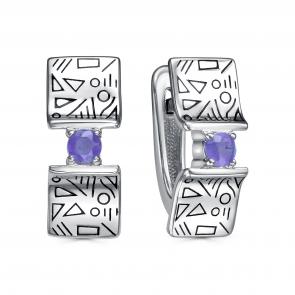 Серебряные серьги KABAROVSKY с эмалью и танзанитом K12-759-10002 фото