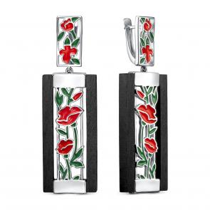 Серебряные серьги KABAROVSKY с дерево грабом Серебро K12-761-80001 фото