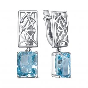 Серебряные серьги KABAROVSKY с фианитм и бриллианитом K12-767-12700 фото