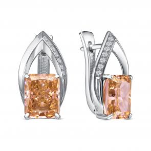 Серебряные серьги KABAROVSKY с бриллианитом и фианитом K12-768-12400 фото