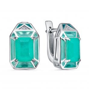 Серебряные серьги KABAROVSKY с фианитом, эмалью и алпанитом K12-783-63013 фото