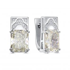 Серебряные серьги KABAROVSKY с фианитом и бриллианитом K12-788-14100 фото