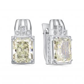 Серебряные серьги KABAROVSKY с фианитом и бриллианитом K12-789-14100 фото