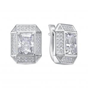 Серебряные серьги KABAROVSKY с фианитом и бриллианитом K12-791-21500 фото