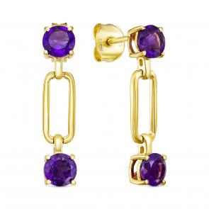Серьги из лимонного серебра KABAROVSKY с аметистом K12-8007-40587 фото