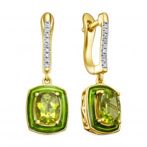 Серьги из лимонного серебра KABAROVSKY с фианитом и перидотом K12-8009-40413 фото