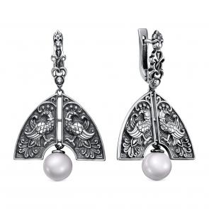 Серебряные серьги KABAROVSKY с жемчугом K12-807-1583 фото