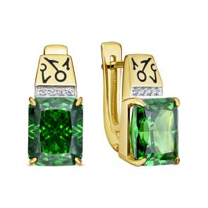 Серьги из лимонного серебра KABAROVSKY с фианитом и бриллианитом K12-821-12602 фото