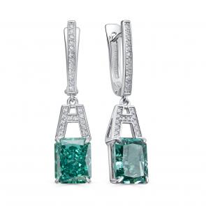 Серебряные серьги KABAROVSKYс фианитом и бриллианитом K12-832-13300 фото