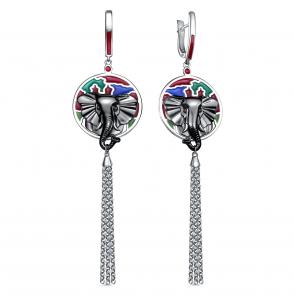 Серебряные серьги KABAROVSKY с витражной эмалью K12-841-0001 фото