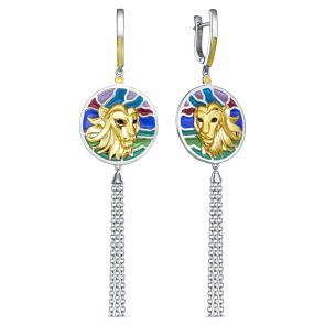 Серьги из лимонного серебра KABAROVSKY с витражной эмалью K12-842-0001 фото