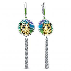 Серьги из лимонного серебра KABAROVSKY с витражной эмалью K12-843-0001 фото