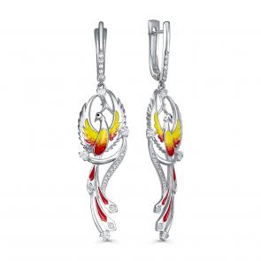 Серебряные серьги KABAROVSKY с фианитом и эмалью K12-851-7923 фото