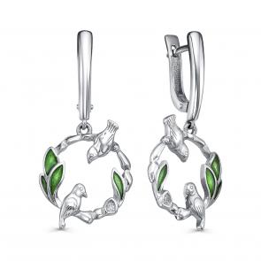 Серебряные серьги KABAROVSKY с фианитом и эмалью K12-852-7913 фото