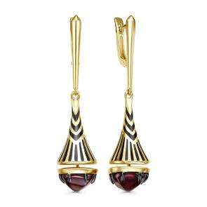 Серьги из лимонного серебра KABAROVSKY с эмалью и алпанитом K12-878-60302 фото