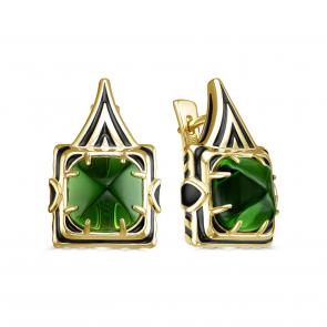 Серьги из лимонного серебра KABAROVSKY с эмалью и алпанитом K12-879-60402 фото