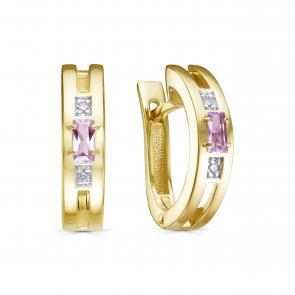 Серьги из лимонного серебра KABAROVSKY с аметистом и бриллиантом K12-890-5331 фото