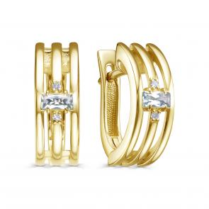 Серьги из лимонного серебра KABAROVSKY с топазом и бриллиантом K12-891-7831 фото