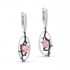 Серебряные серьги KABAROVSKY с фианитом и ониксом K12-901-6489 фото